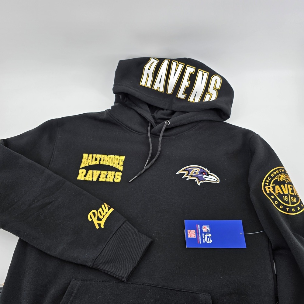 Ultra Game Baltimore Ravens NFL Hoodie Fleece Black Small MSRP $85 NWT
